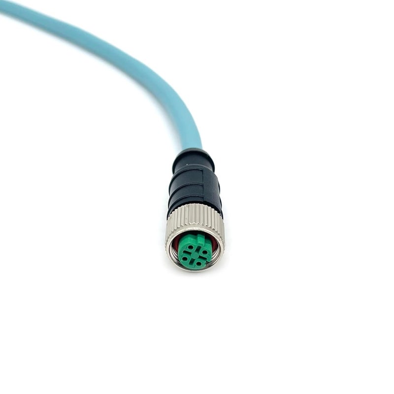 CHALITECK 3.28Ft M12 4Pin Female D Code to RJ45 Male Cat5e Ethernet Cable,PVC High-Flex Shielded Twisted Pair Industrial Cable Assembly,4A,250V,AWG24,for Industrial Camera & Automation Systems(1M) - Image 4